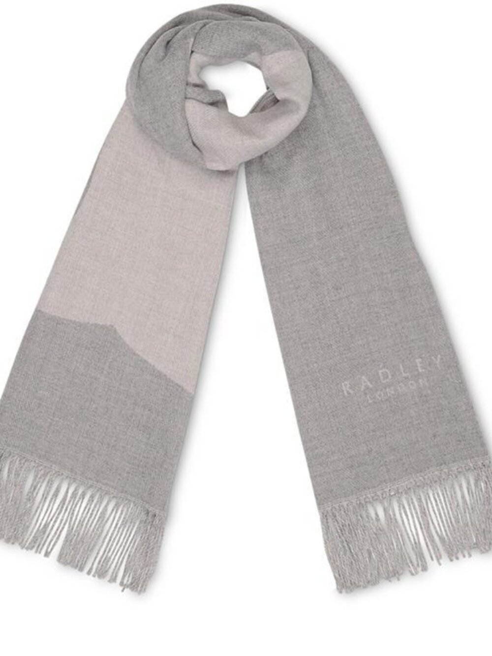 Radley London Block Dog Scarf – Oatmeal/Grey - Picture 2 of 9